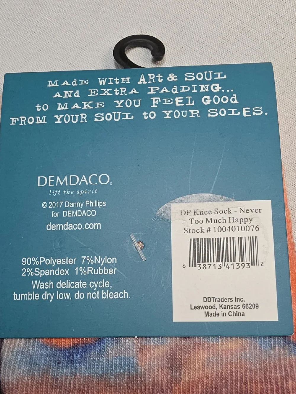 Soul to Sole NWT Never Too Much Happy Art Socks Knee High Coral Teal